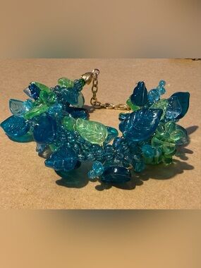 Blue & Green Leaf Cluster Bracelet - Women Jewelry